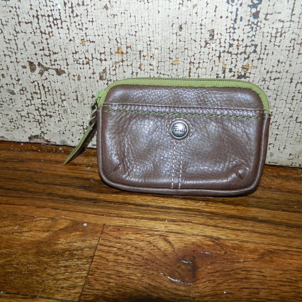 Fossil Leather Coin Key Pouch Purse